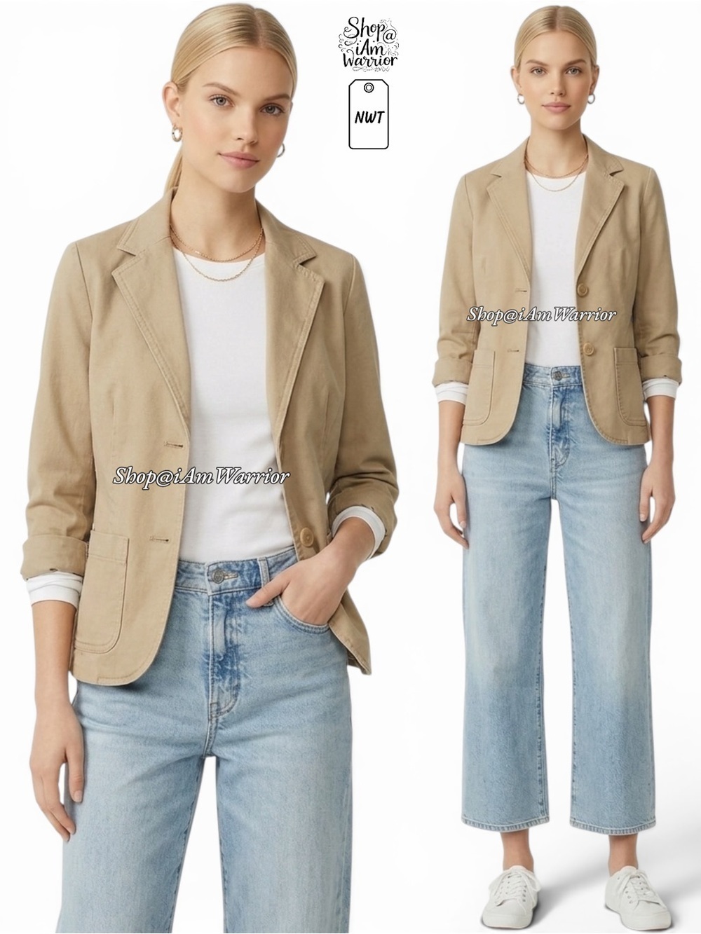 Old Navy NWT cotton twill button jacket/blazer *shop@iamwarrior
